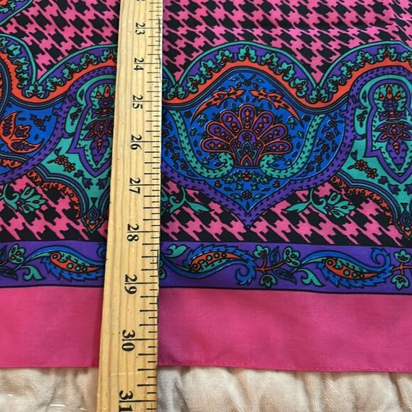Axcess Pink and Blue Paisley Scarf - Picture 9 of 9